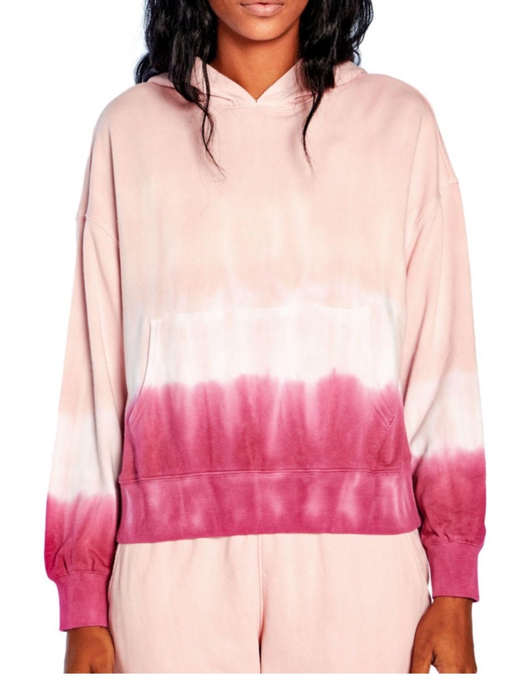 Wildfox Olivia Pink to Magenta Tie Dye Ombre French Terry Hoodie NWT